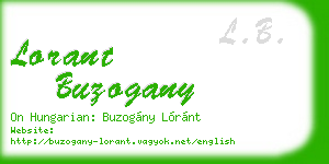 lorant buzogany business card